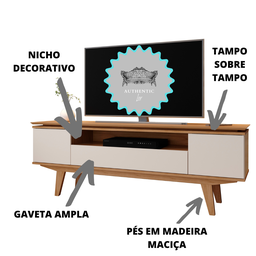 RACK IRIS 160 COM NICHO EM VIDRO PARA TV ATÉ 75” - PÉROLA - 3