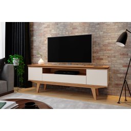 RACK IRIS 160 COM NICHO EM VIDRO PARA TV ATÉ 75” - PÉROLA - 2