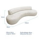 Ver imagem 3 de Sofá Orgânico 03 Lugares Sala Estar Celeste 160cm Bouclé