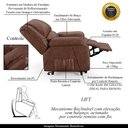 Ver imagem 3 de Poltrona do Papai Reclinável Sala de Cinema Barcelona Elevação Lift Elétrico Pu Marrom Brilho G23 En