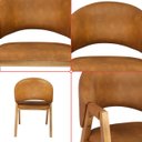 Ver imagem 6 de Kit 2 Cadeiras de Jantar Noah Estofada com Braço Madeira Maciça Corino Caramelo - Arkell