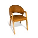 Ver imagem 2 de Kit 2 Cadeiras de Jantar Noah Estofada com Braço Madeira Maciça Corino Caramelo - Arkell