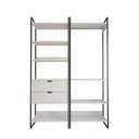 Ver imagem 3 de Guarda Roupa Aberto Industrial Casal 2 Módulos Branco Cabideiro com Gavetas Ferro Preto
