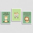 Ver imagem 2 de Kit 3 Quadros Tema Safari Infantil Sonhe Alto 24x18cm - com Vidro:madeira Preta