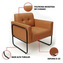 Ver imagem 3 de Poltrona Sala Decorativa Kit 2 Elisa Base Tubular Alta Preta Sintético Pu D03 - D’Rossi