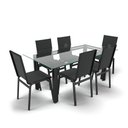 Ver imagem 1 de Sala de Jantar Retangu 6 Lugares Alumínio Preto Tela Preto
