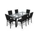 Ver imagem 1 de Sala de Jantar Retangu 6 Lugares Alumínio Preto Tela Preto