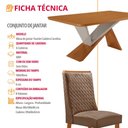 Ver imagem 7 de Mesa de Jantar Yasmin 180cm Tampo MDF Laminado Canto Copo com 6 Cadeiras Carolina