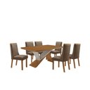 Ver imagem 2 de Mesa de Jantar Yasmin 180cm Tampo MDF Laminado Canto Copo com 6 Cadeiras Carolina