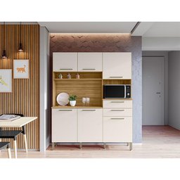 Cozinha Ambiente Montesa 6 Portas e 2 Gavetas Freijó Soft – Kits Paraná - 1
