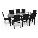 Ver imagem 1 de Sala Jantar Retangular 8 Lugares Alumínio Preto Tela Preto