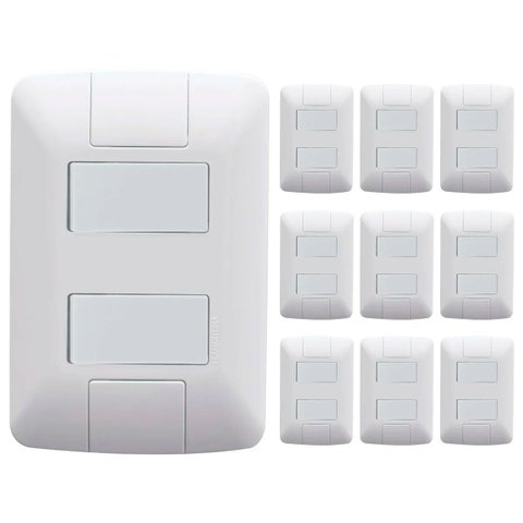 Kit 10 Cj 4x2 2 Interruptor Simples Tramontina Aria 6 a 250v
