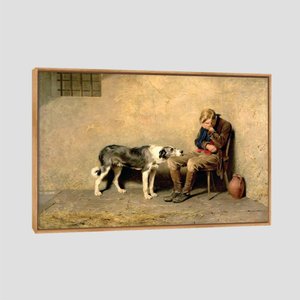 Quadro Briton Rivière Xii Tela Moldura Bege 63X42Cm