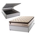 Ver imagem 1 de Conjunto Box Baú Casal Quartzo Branco 138x188x78 c/ Molas Ensacadas
