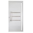 Ver imagem 1 de Porta de Alumínio Lambril 210 x 80 Linha 25 Premium com Visor, Friso e Puxador - Esquerda