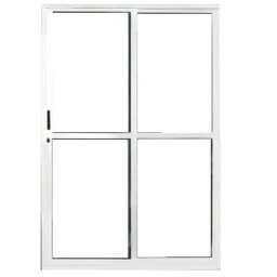 Porta de Correr Sacada 2 Folhas 2.10 x 1.50 Branca Linha 25 com Fechadura - 1