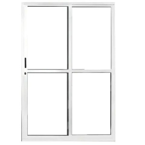 Porta de Correr Sacada 2 Folhas 2.10 x 1.20 Branca Linha 25 com Fechadura