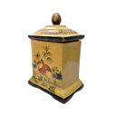 Ver mais imagens de Potiche Caixa Decorativa Cerâmica com Tampa Elefantes Palmeiras 27cm Columbus Gold