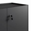 Ver imagem 5 de Armário Baixo 80cm com 2 Portas e Tampo Embutido para Escritório Preto
