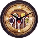 Ver imagem 1 de Relógio de Parede Quartz Cozinha Ouro Envelhecido - Marrom