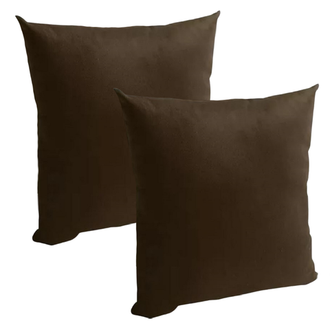 Kit 2 Capa de Almofada Suede 45 X 45 com Zíper Veludo Liso:marrom
