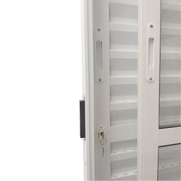 Porta de Alumínio de Correr Balcão 6 Folhas 210 x 180 Branca Linha 25 com Fechadura - 2