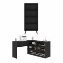 Ver imagem 2 de Multimóveis Kit Mesa para Máquina de Costura com 6 Gavetas e Estante Retrô Preto