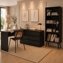 Ver imagem 1 de Multimóveis Kit Mesa para Máquina de Costura com 6 Gavetas e Estante Retrô Preto