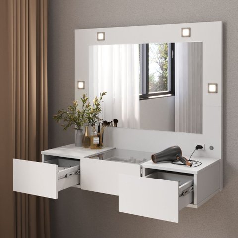 Penteadeira Camarim Suspensa Sofia Branco