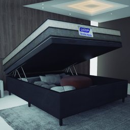 Cama Box Baú Casal Colchão Espuma D33 Fort 138x188x62cm Cinza/Branco-Suporta até 150kg por Pessoa - 5 Cama Box Baú Casal Colchão Espuma D33 Fort 138x188x62cm Cinza/Branco-Suporta até 150kg por Pessoa - 5