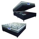 Ver imagem 1 de Cama Box Baú Casal Colchão Espuma D33 Fort 138x188x62cm Cinza/Branco-Suporta até 150kg por Pessoa