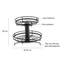 Ver imagem 3 de Fruteira Redonda Giratória Dupla Preta 2 Cestos 30cm Schmitt