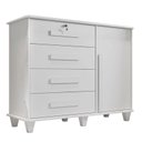Ver imagem 1 de Cômoda com Sapateira 120cm 4 Gavetas Quarto Grécia RV Móveis Branco