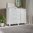 Ver imagem 3 de Cômoda com Sapateira 120cm 4 Gavetas Quarto Grécia RV Móveis Branco