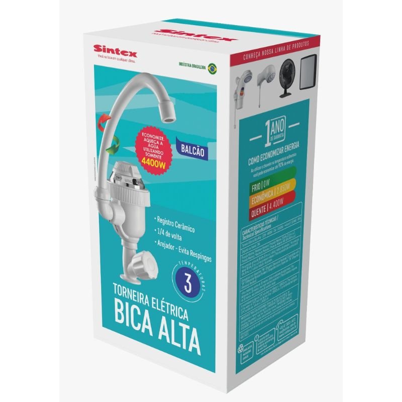 Torneira Elétrica Bica Alta Bancada 220v 4400w Teb244 Sintex - 6