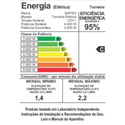 Torneira Elétrica Bica Alta Parede 127v 4400w Tep144 Sintex - 8