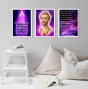 Ver imagem 1 de Kit 3 Quadros Saint Germain- Chama Violeta 33x24cm:madeira Branca