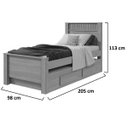 Ver imagem 2 de Cama Solteiro com Cama Auxiliar Athenas Lopas - Rovere Naturale