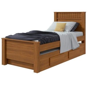 Cama Solteiro com Cama Auxiliar Athenas Lopas - Rovere Naturale