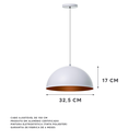 Ver imagem 2 de Kit 2 Lustres Pendentes Interno Balcão Jantar Meia Lua 30 Cm Cor: Branco