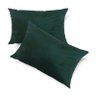 Conjunto Porta Travesseiro em Veludo Verde Escuro - 1