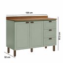 Ver imagem 3 de Balcão para Pia Modelo Americano Provençal 2 Portas 3 Gavetas Frentes em MDF com Tampo Verde/Mint/Ébano