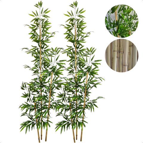 Kit 2 Bambu Artificial 2 Metros sem Vaso Decoração