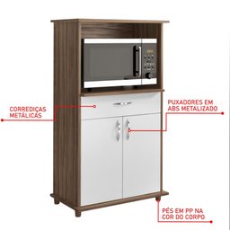 Balcão de Cozinha Multiuso com Espaço para Micro-ondas Nt3070 Notável - 4