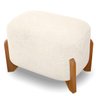 Puff Oval Pé de Madeira Decorativo para Sala Orgânico Confortável e Reforçado Bouclé Fluffy - 1