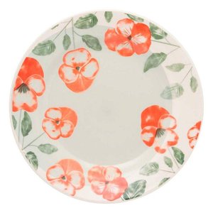 Prato Raso de Cerâmica Estampa Donna Holambra 24cm 1 Unidade - Biona 074306