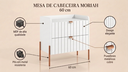 Ver imagem 2 de Mesa de Cabeceira Moderna com Gavetas MDF Moriah 60cm Branca com Pés e Puxadores Industrial