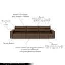 Ver imagem 3 de Sofá Retrátil 6 Lugares 404cm 3 Módulos Nero Couro Cappuccino G52 - Gran Belo