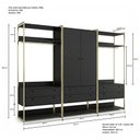 Ver imagem 3 de Guarda-Roupa Closet Modulado Casal 6 Gavetas 3 Cabideiros Estrutura Metalica 250cm Preto
