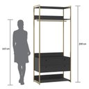 Ver imagem 6 de Guarda-Roupa Closet Modulado Casal 6 Gavetas 3 Cabideiros Estrutura Metalica 250cm Preto